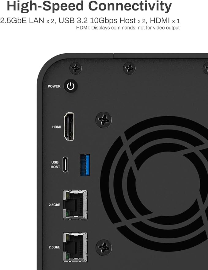 TERRAMASTER F2-424 NAS Storage 2Bay - N95 Quad-Core CPU, 8GB DDR5 RAM, 2.5GbE Port x 2, Network Attached Storage with High Performance (Diskless)
