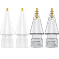 NIUTRENDZ 4 Pack Replacement Tips for Apple Pencil 2nd Generation and 1st Generation Fine Point Metal Tip, Wear-Resistant & Precise Control (1.95mm, White + Grey)