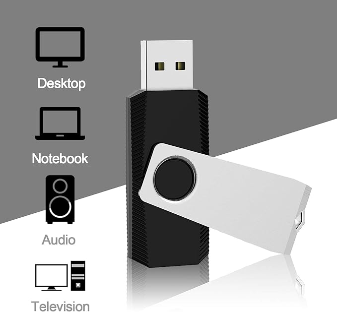 KEXIN 16GB USB Flash Drive Bulk 100 Pack 16G Thumb Drive Swivel Drive USB 2.0,Black,16GB 100 Pack