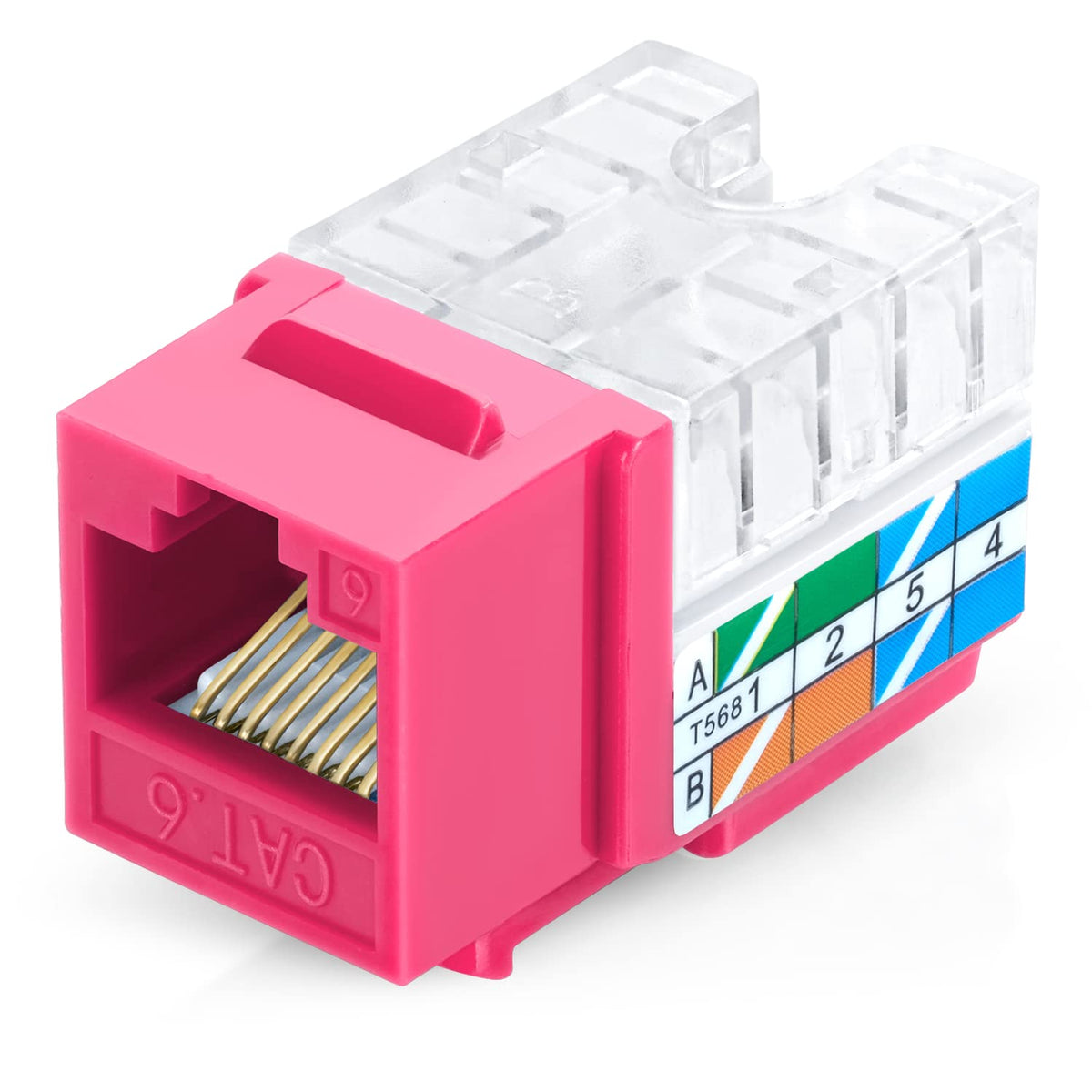 Everest 90 Degree RJ45 Cat6A Keystone Jacks Slim Profile 20-Pack Yellow