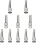 LeMotech 10Pcs NPT 1/4" IP68 Waterproof Cable Gland Flex Spiral Strain Relief Grey Nylon Joint with Gaskets for 4-8mm Wire Thread