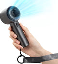 JISULIFE Handheld Fan Pro Series - Extreme Cooling Output: 1-100 Speed Scroll Wheel, Metal Body, Digital Display, 1.5H Fast Charge, 5000mAh-Portable Fan for Travel Outdoor, Gifts for Women Men(Grey)