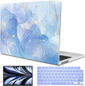 Compatible with M4 MacBook Air 13.6 inch Case 2025 2024 2023 2022 A3240 A3113 M3 A2681 M2 Chip, Crystal Printed Pattern Plastic Hard Case Cover for Mac Air 13 M4 Touch ID, Blue Marble
