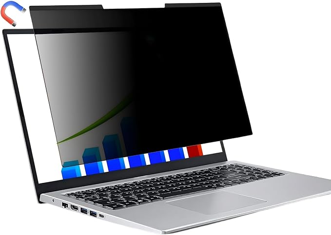 Magnetic Detachable Laptop Privacy Screen (For 15.6")