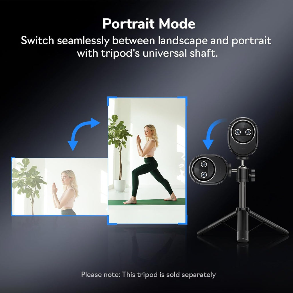EMEET Piko+ (Piko Plus), World’s 1st Dual-Camera AI-Powered 4K Webcam, 1/2.55'' Sony Sensor, 3 Mics&3 Sound Modes, Panda Magnetic Privacy Cover, USB C-C&C-A, Ideal for Livestreamers