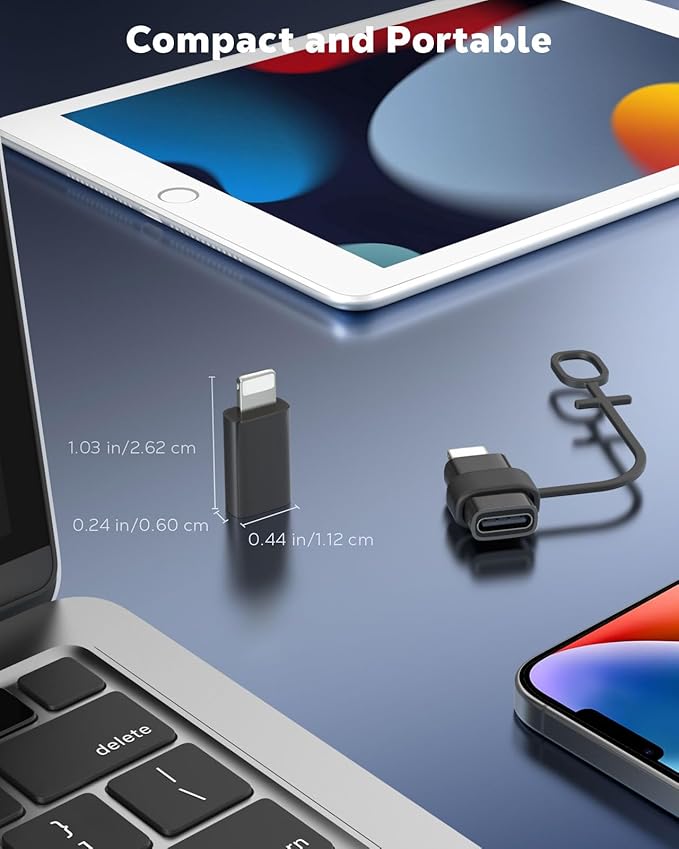 MoKo USB C to Lightning Adapter for iPhone 14/13/12, 2 Pack