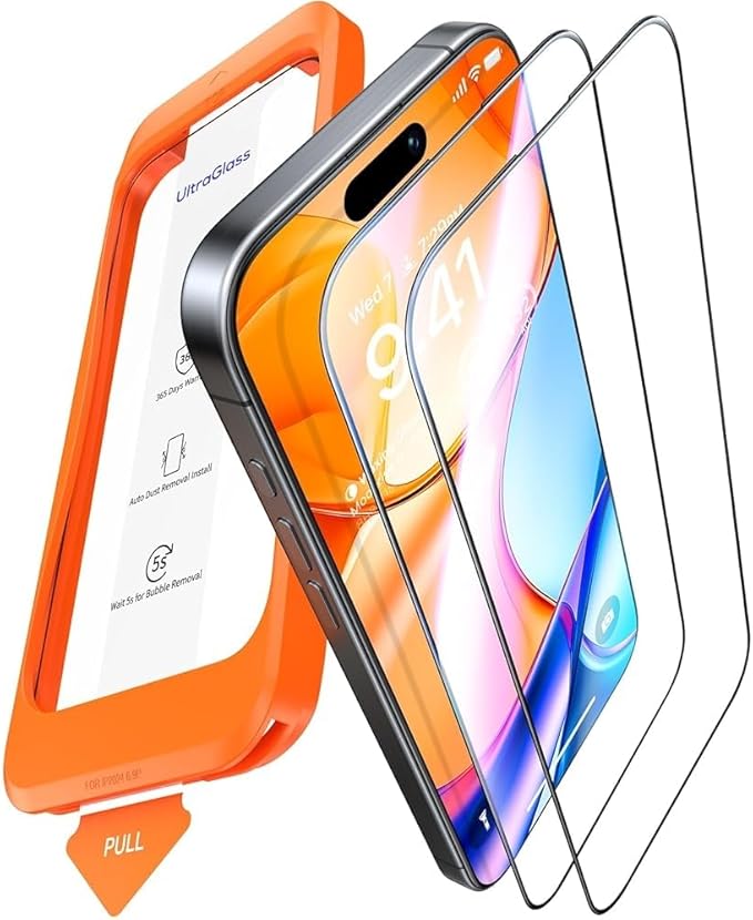 UltraGlass UNBREAK TOP 9H+ Glass for iPhone 13/13 Pro Screen Protector [12FT Military Grade Shatterproof] Screen Protector 13/13 Pro Tempered Glass [Longest Durable & Full Edge Coverage]