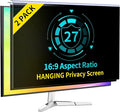 〔2-Pack〕 27 Inch Computer Privacy Screen Filter for 16:9 Monitor, Anti-Blue Light, Anti-UV Blue Light Blocking Removable Privacy Protector Shield, Hanging Type