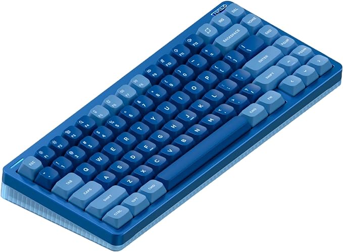 nuphy Halo75 V2 Mechancial Gaming Kyeboard,75% Wireless Hot Swappable Bluetooth Keyboard,83 Kyes RGB Backlit Keyboard,Support Bluetooth/2.4GHz/USB-C (Blue, Lemon (55gf))