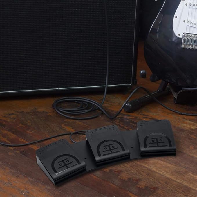 iKKEGOL Upgraded USB Triple Foot Pedal Switch Control 3 Three Key Footswitch Program Customized Computer Keyboard Mouse Game Action HID