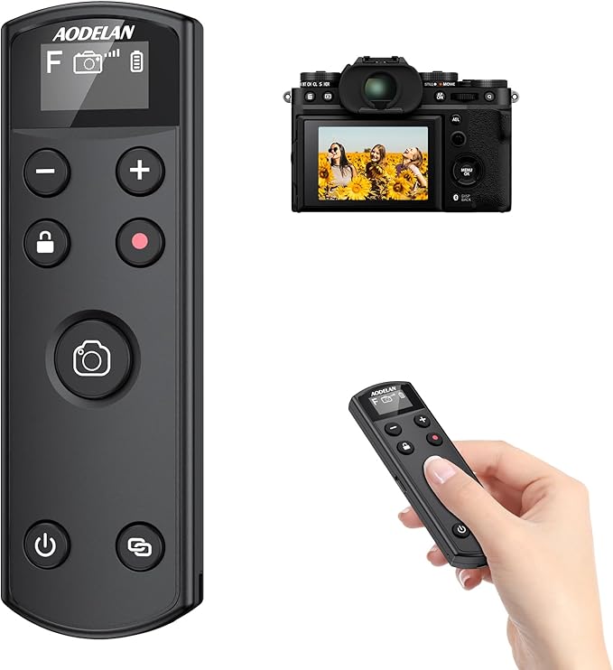 for Fujifilm Rechargeable Camera Remote Control Wireless Shutter Release Compatiable with Fuji X-T30 II, X-S10, X100VI, X-H2S, X-H2, X-T5, X-T4, X-T3, X-S20, X-T50, X-T30, X-M5, X-E5, X Half(Black)