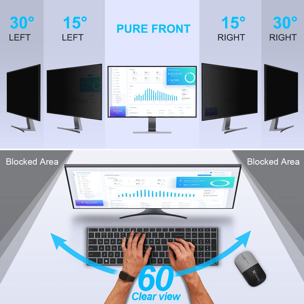 JEAPKA [2-Pack] 24 Inch Privacy Screen for Monitor Computer Screen Privacy Filter for 16:10 Widescreen Monitor Desktop PC Monitor Privacy Film Monitor Privacy Shield and Anti-Glare Protector