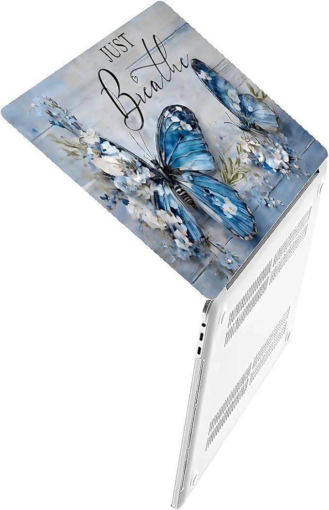 Compatible with MacBook Air 13.3 13.6 Inch Case 2022 2021 2020 2019 Plastic Hard Shell Case Cover,13.3 Air (A1932/A2179/A2337), Butterfly