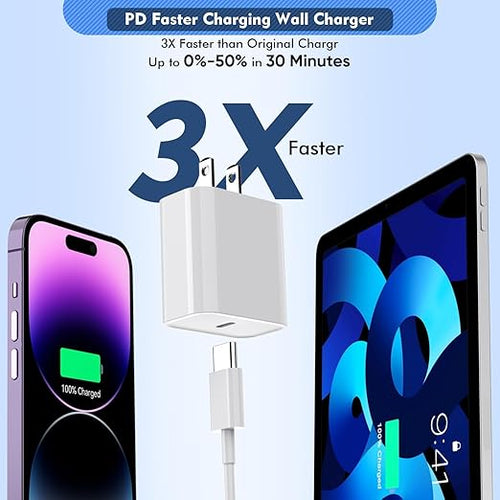 2Pack iPhone Fast Charger, Type C Charger Fast Charging Power Delivery Fast