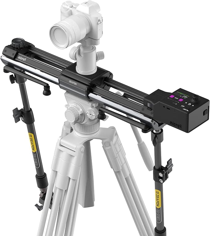 Zeapon Micro4 E700 Double Distance Motorized Camera Slider, High-Speed Low Noise Motor 10-26Lbs Payload, 30''/77cm Compact Slider with Carrying case, LCD Screen, App Control, Smooth Damping Design