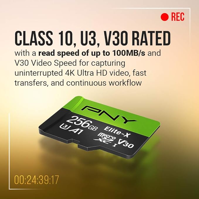 PNY 64GB Elite-X Class 10 U3 V30 microSDXC Flash Memory Card, 3 Count (Pack of 1) - 100MB/s, Class 10, U3, V30, A1, 4K UHD, Full HD, UHS-I, Micro SD