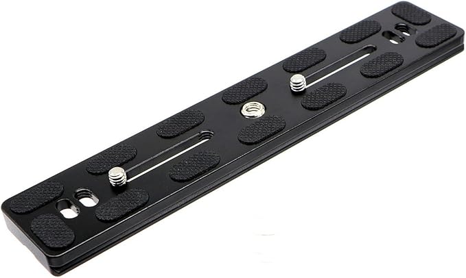 PU-200 200mm Universal Lengthened Quick Release Plate Slide Rail with D-Ring Screw for Tripod Ball Head DSLR Camera, Arca-Swiss Compatible