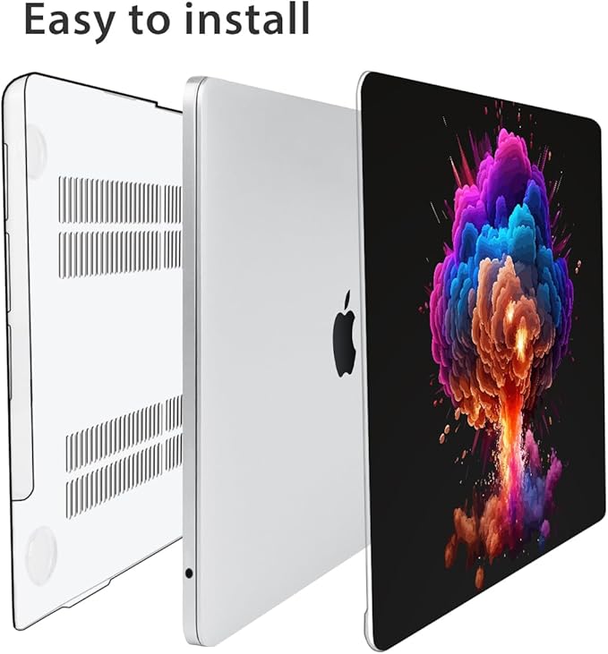 Compatible with MacBook Air 13 inch Case 2025 2024-2022 M4 A3240 M3 A3113 M2 A2681, Plastic Hard Shell&Keyboard Cover&Screen Film&Webcam Cover for MacBook Air 13.6 inch Case, Explosion