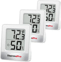 ThermoPro TP49 3 Pieces Digital Hygrometer Indoor Thermometer Humidity Meter Mini Hygrometer with Temperature and Humidity Monitor Outdoor and Room Thermometer Weather Station
