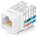 Everest 90° Angled RJ45 Cat6 Keystone Jacks 20-Pack in White - Slim Profile Female RJ45 Connectors - Cat 6 Keystone Jack - Compatible with 90° Angled Speed Termination Tool - easyJACK (B094WB91H3)