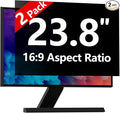 【2-Pack】 23.8 Inch Computer Privacy Screen for 16:9 Monitors with Anti-Spy Anti-Glare Filter, Blue Light Blocking & Eye Protection, Removable Anti-Scratch HD Clarity Screen Protector