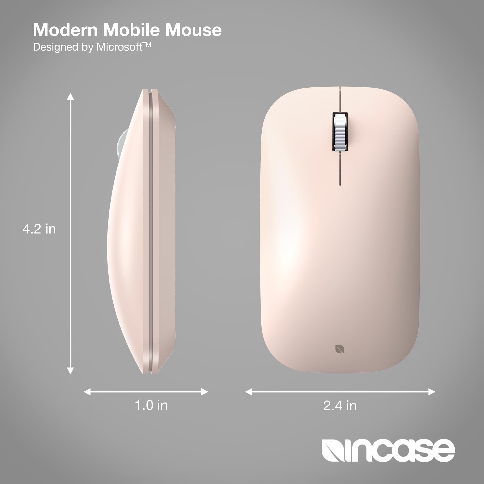 Incase Modern Mobile Mouse Designed by Microsoft, Wireless, Sandstone