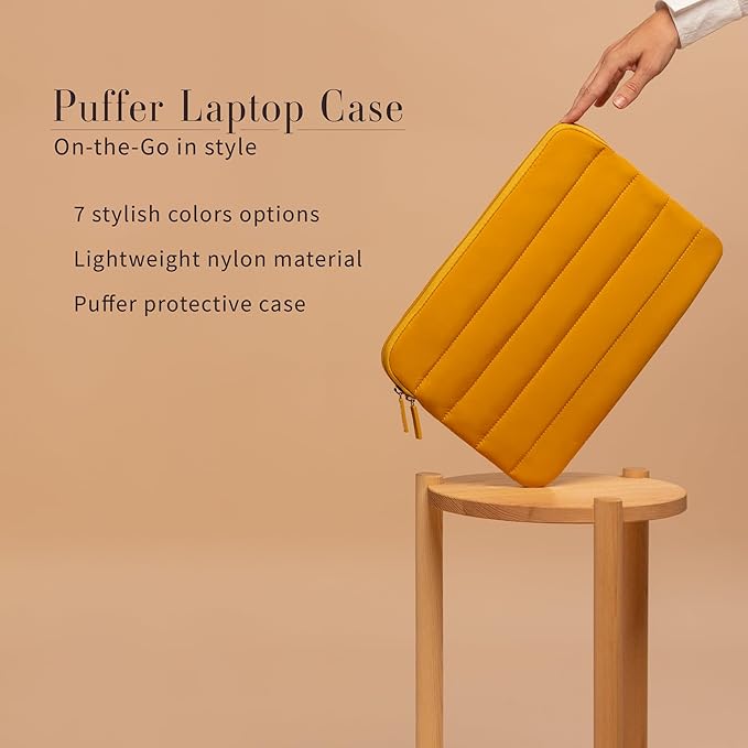 ANECDOTE Laptop Case 13-14 Inch – A Perfect Laptop Sleeve That is Compatible with MacBook Air/Pro and iPad Pro 12.9 – Fits in Your Bag, Made of 100% Nylon with Aesthetic Design (Marigold)