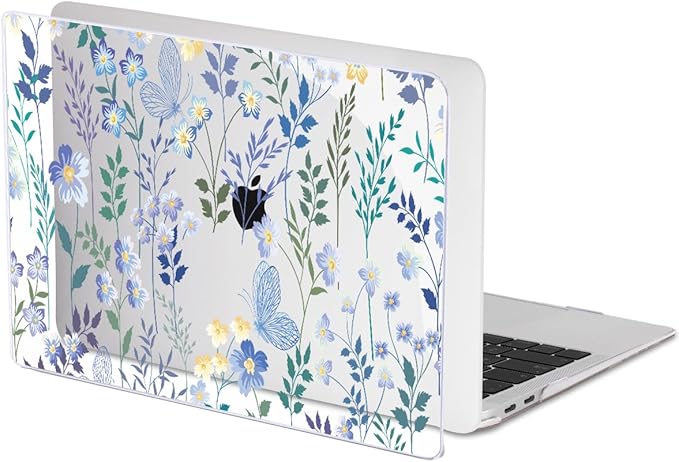 for MacBook Pro 13 inch Case 2022 2021 2020 Release A2338 M2 M1 A2289 A2251, Printed Pattern Plastic Hard Shell Cover for MacBook Pro 13.3-inch Touch Bar Fits Touch ID, Meadow Wildflower