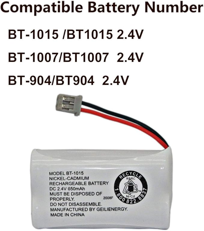 GEILIENERGY BT-1015 BT1015 Battery Compatible for Uniden BT1007 BT-1007 BT904 BT-904 BBTY0651101 BBTY0460001 BBTY0510001 BBTY0624001 BBTY0700001 HHR-P506, HHR-P506A Cordless Phone(4-Pack)