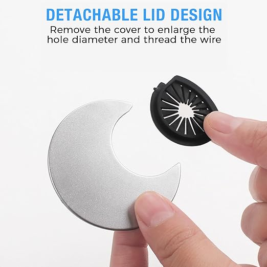 Desk Grommet 2-3/8" (60 mm), Desk Cord Hole Cover, Cable Grommet ABS Plastic, Desk Hole Grommet for Office and Home Table Cable, Detachable Cable Cord Organizer (Silver Sand 4 Pcs)
