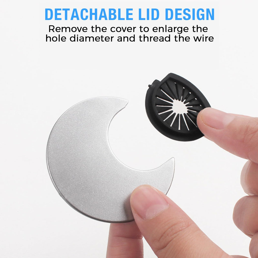 BOPOREAE Desk Grommet 2" (50 mm), Desk Cord Hole Cover, Cable Grommet ABS Plastic, Desk Hole Grommet for Office and Home Table Cable, Detachable Cable Cord Organizer (Silver Sand 8 Pcs)