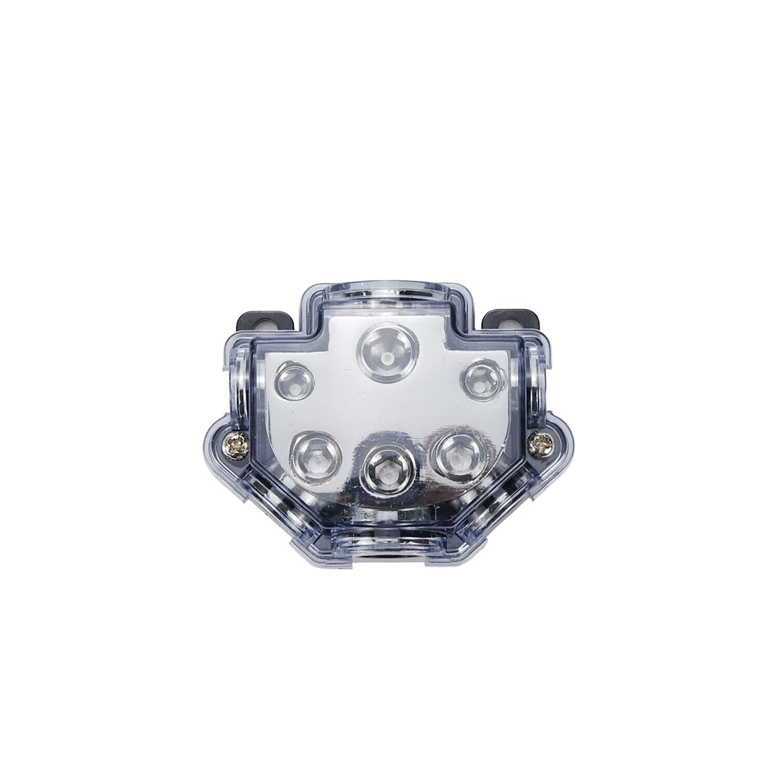 S SYDIEN 2pc Power Distribution Block Car Audio 1 in 5 Ways Out Car Audio Distributions Block 0 Gauge Input 2/4/8 Gauge Out Ground Cable Splitter Distribution Blocks for Automotive