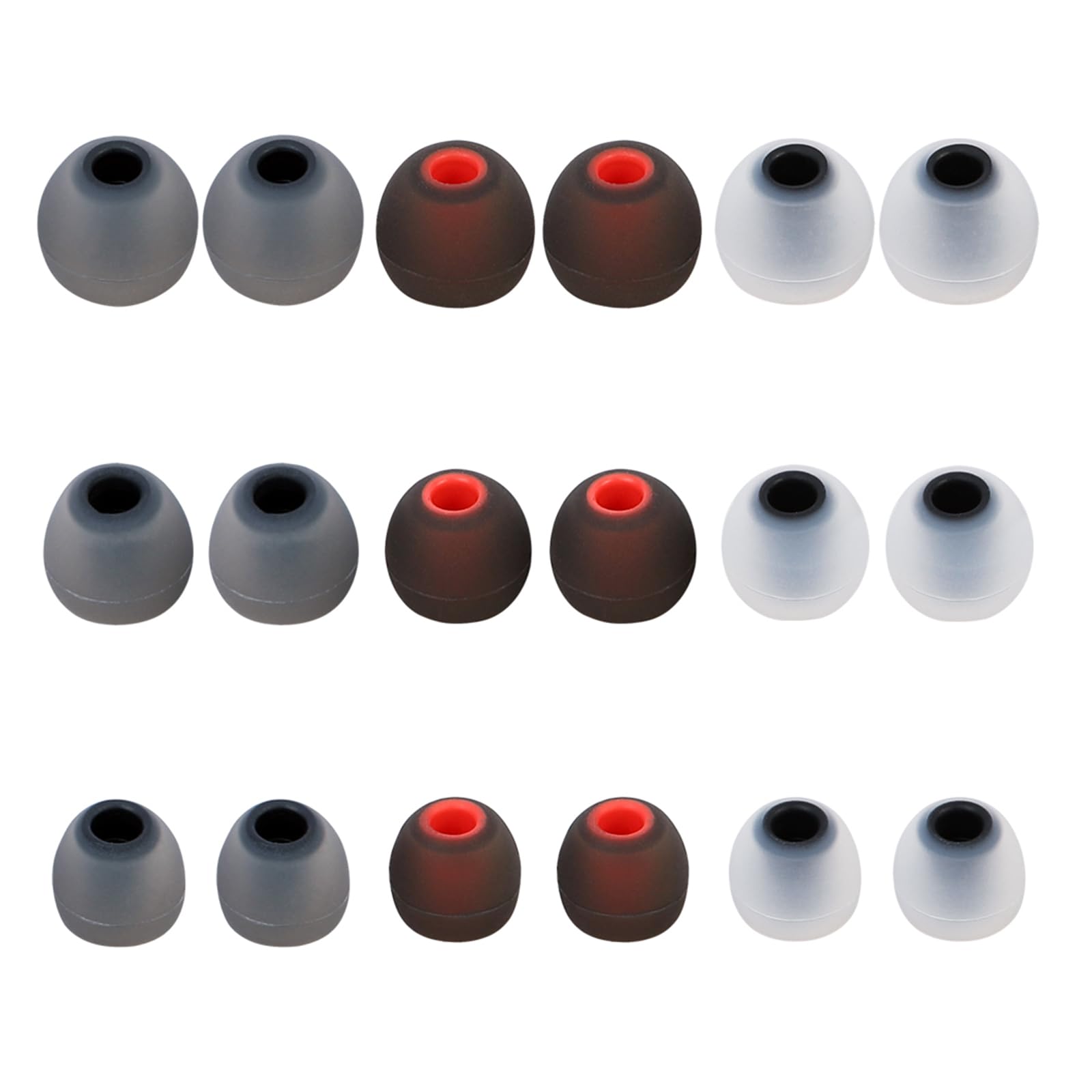 MMYQXI Silicone Earbud Tips - Fit for In-Ear Headphones (Inner Hole 3.8mm-5.1mm) - 9 Pairs S/M/L