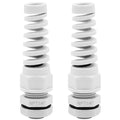 Strain Relief Cord Connector,LISTENJIALE 2Pcs NPT 1/4" Waterproof Cable Gland Flex Spiral Strain Relief Adjustable 4-8mm Cable Connector Nylon Joint with Gaskets(Grey)