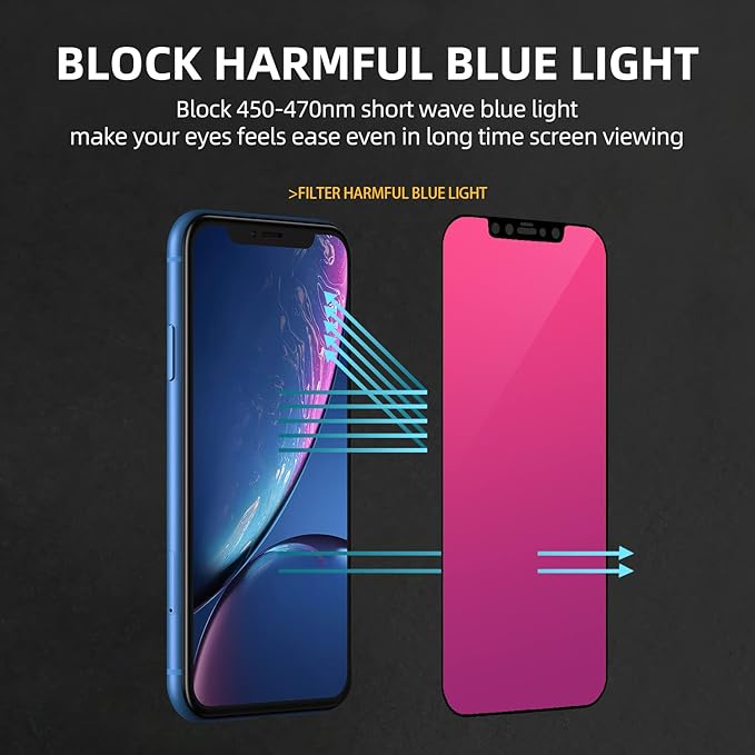 EGKimBa Privacy Screen Protector compatible with iPhone 11 Pro Max/iPhone XS Max, 6.5 inch Gradient Colorful Electroplated Anti-Spy Anti-Blue Light Easy Installation Tempered Glass