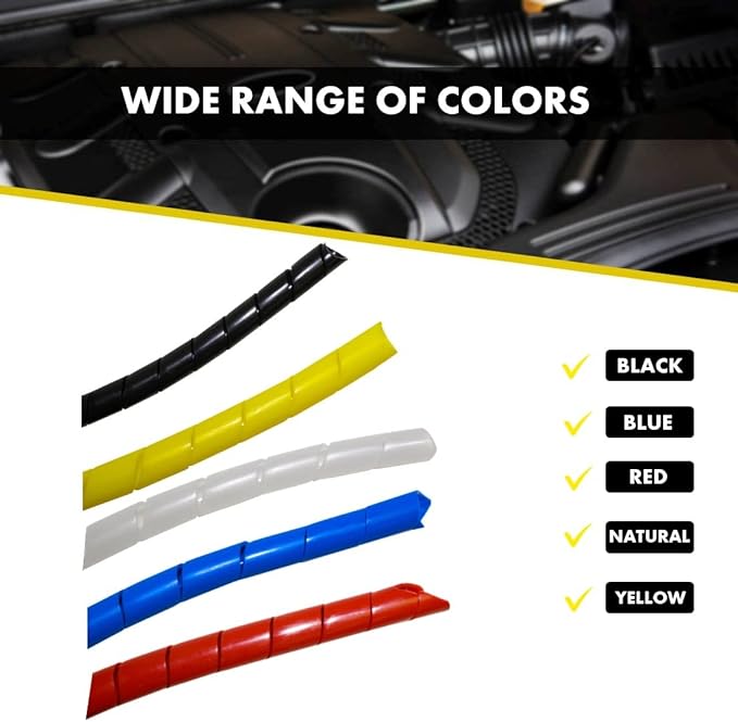 Kable Kontrol Vortex Spiral Cable Wrap - 3/8” Inch 100’ Feet Long - Hose Protector Flexible Polyethylene Wire Conduit Tubing Cable Sleeve Cord Cover to Organize Wires – Black