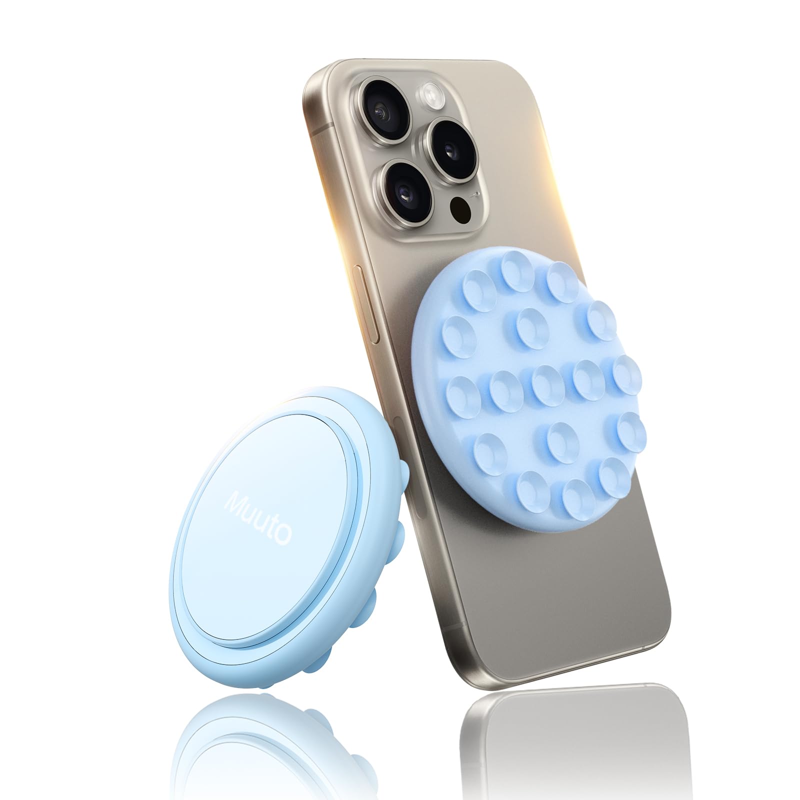 Muuto Silicone Suction Phone Case Mount,Octo Cup Buddy Sticky Phone Grip for Magsafe,Phone Sticky Grip for iPhone,Sticky Grippy Holder Portable and Detachable, Hands-Free for Selfies and Videos