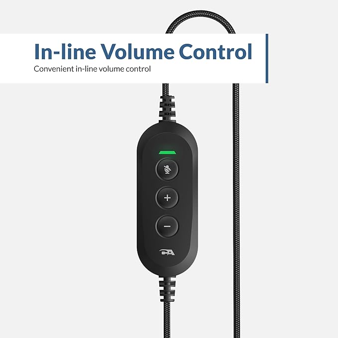 Cyber Acoustics USB-C Stereo Headset (AC-5014-20) – Durable, Crisp, and Clear Communication in Classrooms and at Home; in-Line Controls for Volume and Mic Mute - 20 Pack