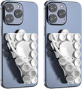 ZYCCER Double Sided Silicone Suction Phone Holder Mount,Compatible with iPhone and Android Cases Hands-Free Mirror Shower Phone Mount Strong Grip Holder (White, Double Sided 2PCS)