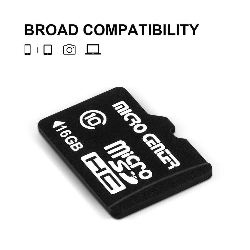 Micro Center 16GB Class 10 Micro SDHC Flash Memory Card with Adapter for Mobile Device Storage Phone, Tablet, Drone & Full HD Video Recording - 80MB/s UHS-I, C10, U1 (5 Pack)