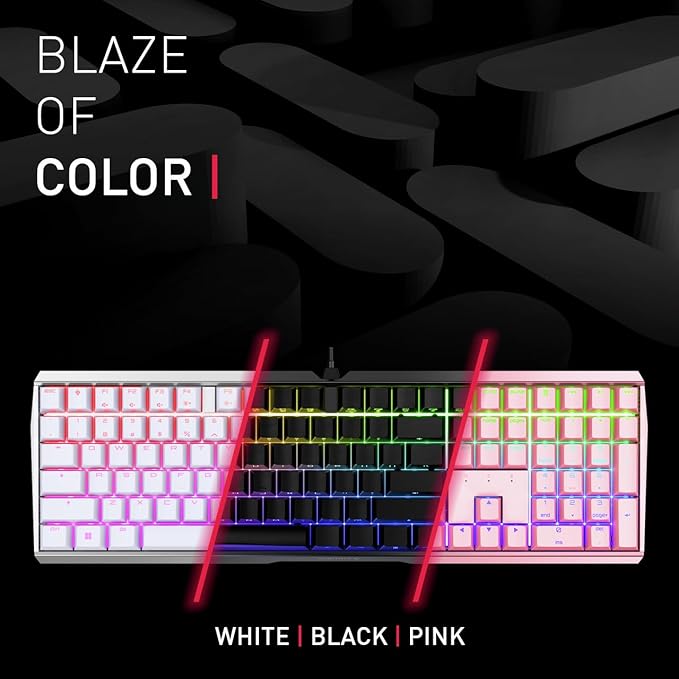 Cherry MX Board 3.0 S Wired Gamer Mechanical Keyboard with Aluminum Housing - MX Red Switches (Slight Clicky) for Gaming and Office - Customizable RGB Backlighting - Full Size - Black