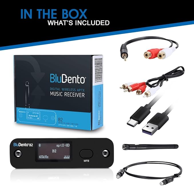 B2 aptX HD, LDAC Hi-Fi Bluetooth 5.1 Audio Receiver,Bluetooth Adapter with ESS DAC, Analog Stereo RCA Output, Enhanced Working Range,OLED Display, Digital Coaxial & Optical Outputs