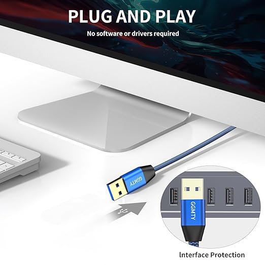 USB to USB Cable 3FT(2 Package),Durable Braidedfor USB 3.0 Male to Male Type A to Type A Cable Data Transfer Compatible with Hard Drive, Laptop, DVD Player, TV, USB 3.0 Hub, Monitor, Camera