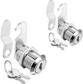Cabinet Cam Locks Keyed Alike, 1'' Fits on 3/4'' Max Door Thickness, Secure File Drawer Mailbox RV Storage Replacement Set, Zinc Alloy (1 Inch 2Pcs)