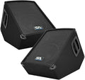 Seismic Audio - SA-10MT-PW-Pair - Pair of Powered 2-Way 10" Floor / Stage Monitor Wedge Style with Titanium Horns