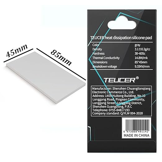 Thermal Pad 14.8 W/mK, 85x45x1.5mm, Non Conductive Heat Resistance High Temperature Resistance, Silicone Thermal Pads for Laptop Heatsink GPU CPU LED Cooler (1.5mm)