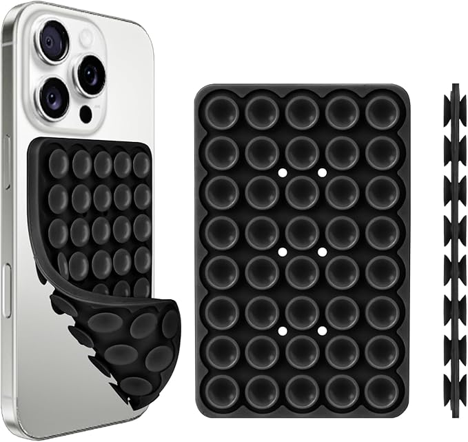 Giumel 2PCS Silicone Suction Phone Case Mount,Non Slip Suction Cup, Hands-Free Phone Accessories Holder for Selfies and Videos,Silicone Adhesive Stand Sticky for Cell Phone Rose red