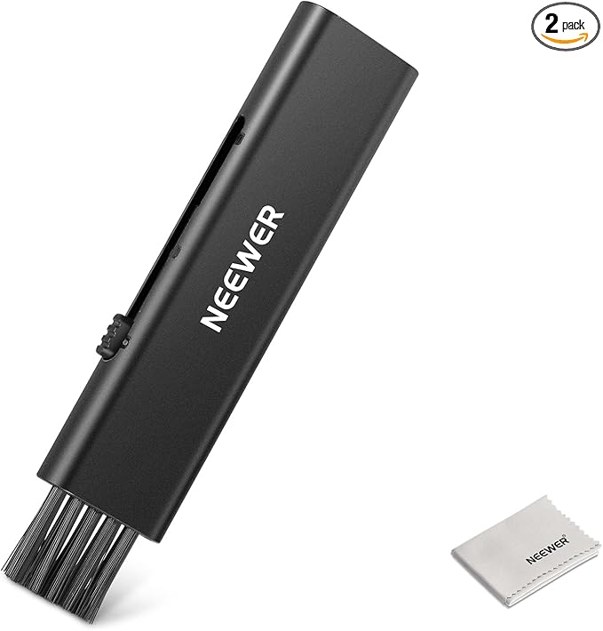 NEEWER 2 in 1 Camera Lens Cleaning Kit, 1x Lens Brush Pen + 1x Cleaning Cloth, for DSLR Camera, Electronics, Smartphones, Tablets, HM-45