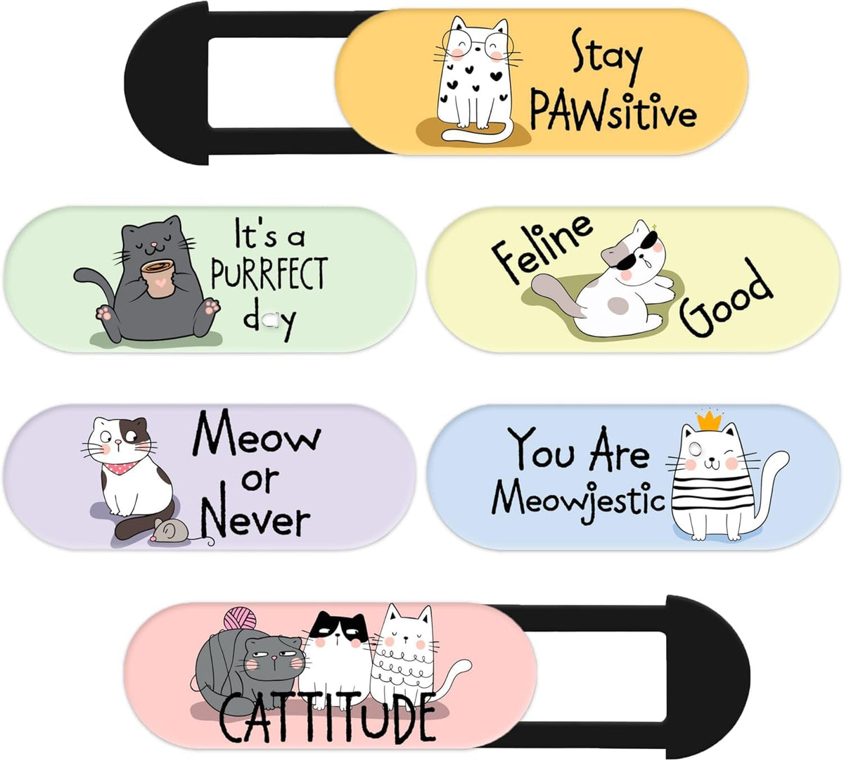 MESMOS Webcam Cover Slide, Cat Lovers Gifts for Women, Cat Lover Themed Things, Mom Gifts for Women, Laptop Camera Cover Slide Cute, Cute Stuff (Small Size)