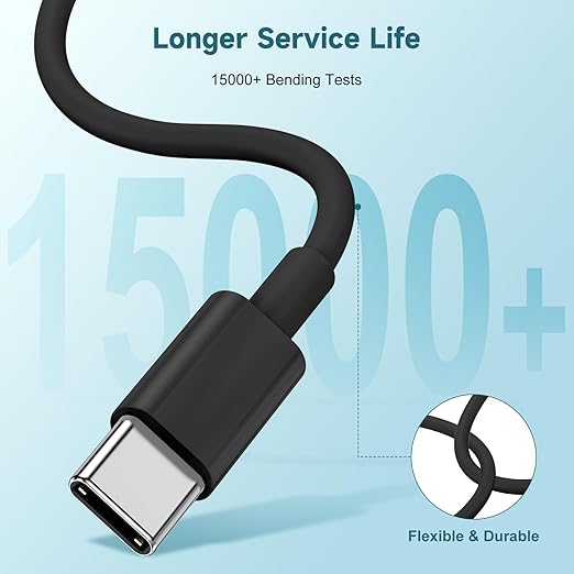 [3+6+10FT] 60W USB C to C Cable 3Pack iPhone 15 Fast Charging Cable,USB-C to USBC Power Cord for iPhone 15/15 Pro/15 Plus/15 Pro Max,MacBook Pro Air/IPad Air 4/5/iPad Pro 12.9/11(Black)